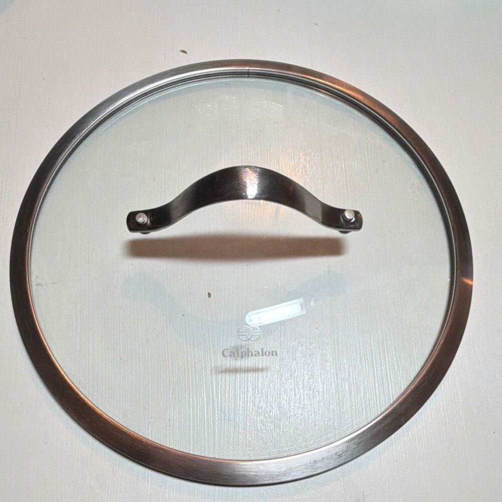 Calphalon 12 in Glass Stainless Steel Round Lid Set Dishwasher